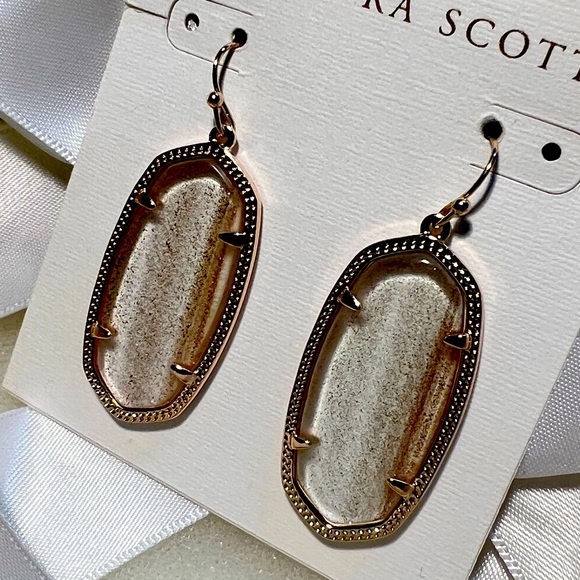 NWT Kendra Scott Elle Earrings Rare & Retired Gold Dusted Rose Gold Perfect! - Picture 6 of 6